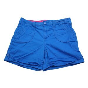 Khakis Co Shorts Womens 10 Blue Mid Rise Flat Front 4 Pocket Casual Chino